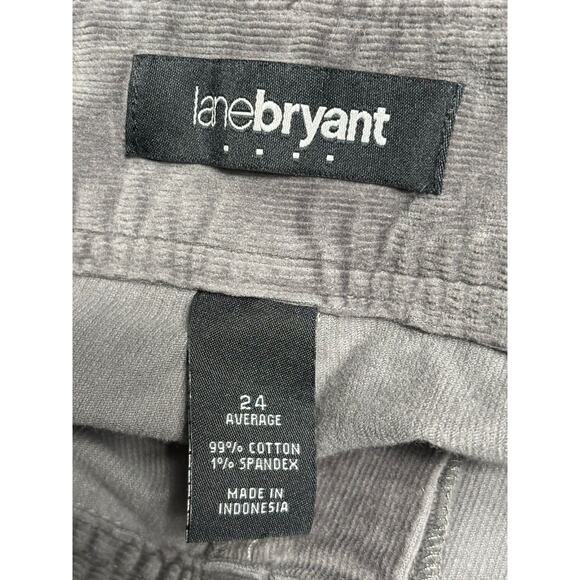 Lane Bryant Straight Leg Corduroy Pants Womens Size 24 Average Gray High Rise - Picture 3 of 7